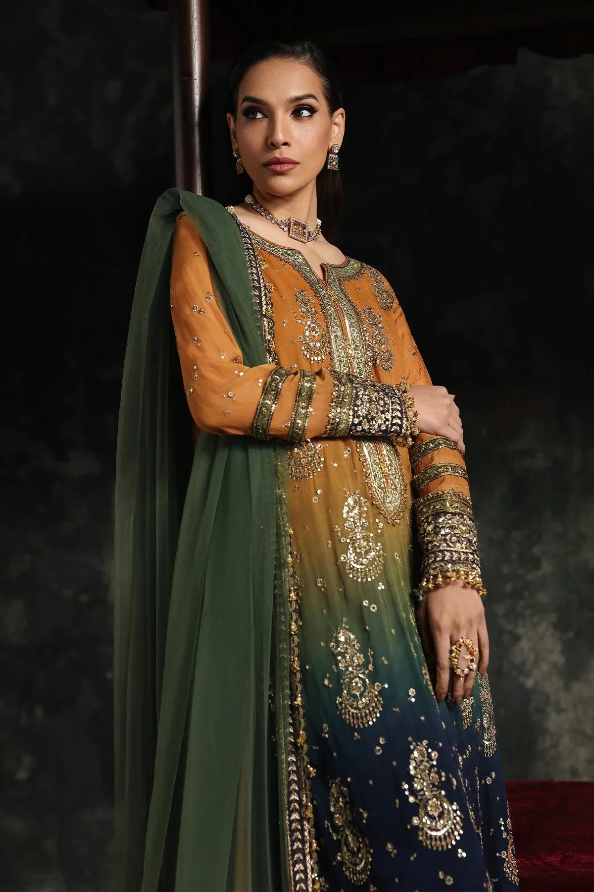 Jewel Tone Heritage - 3Piece Embroidered Lawn Suit | Ready To Wear