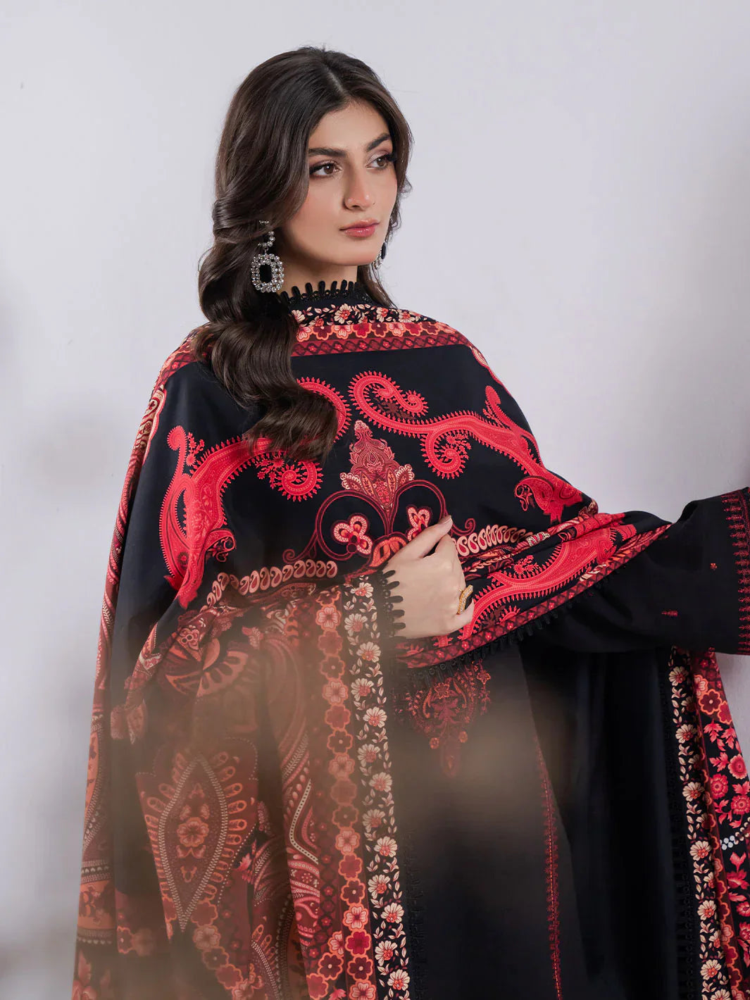 03-Piece Lawn Suit With Embroidery - Ready To Wear