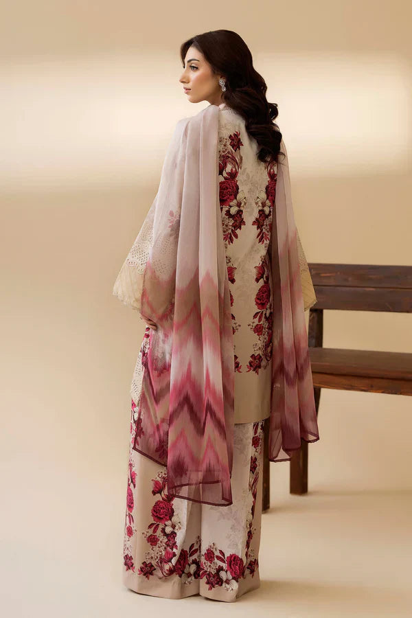 03-Piece Printed Lawn Suit With - Ready To Wear