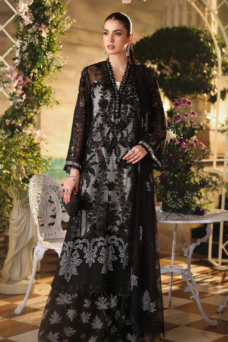 Smoked Charcoal - 3 Piece Chiffon Suit | Ready To Wear