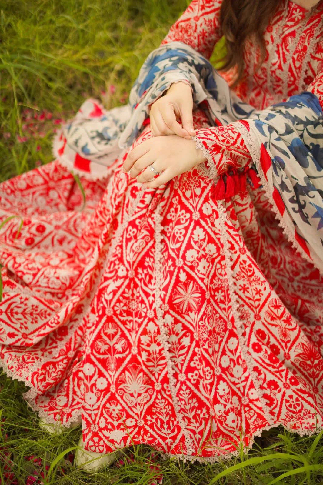 Ruby White - 03 Piece Printed Lawn Suit | Ready To Wear