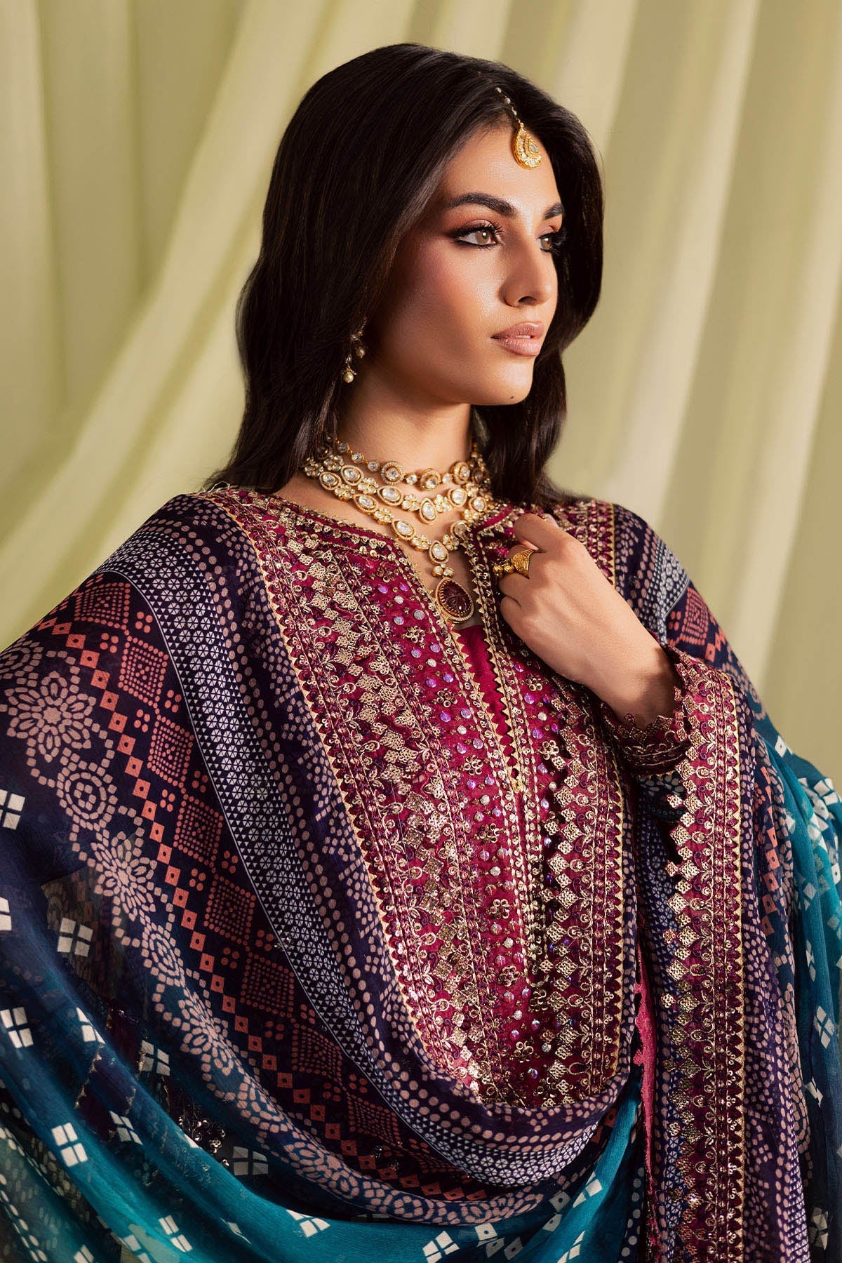 03-Piece Printed Lawn Suit With Embroidery - Ready To Wear