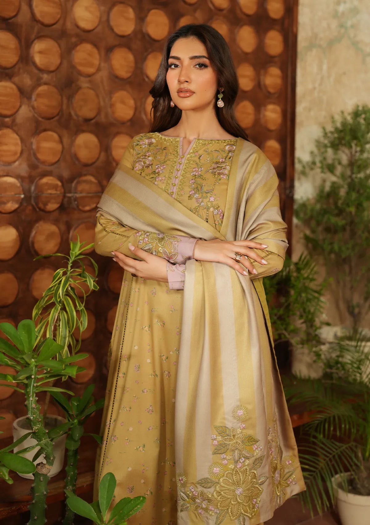 Mustard Ochre - Embroidered Lawn Suit | Ready To Wear