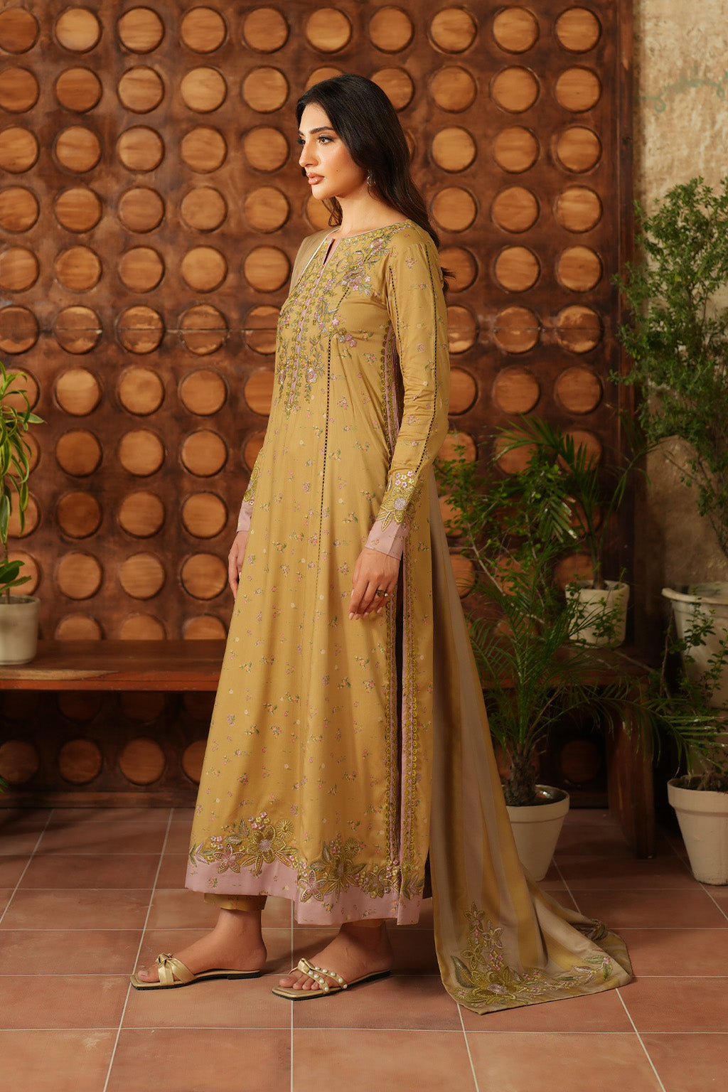 3 Piece Embroidered Lawn  Stitched Suit Ready To Wear