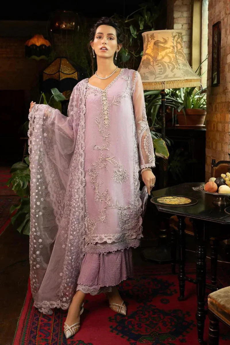 Lilac Mist Elegance - 3 Piece Embroidered Suit | Ready To Wear