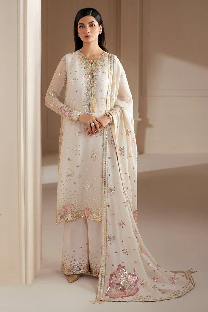 Ivory Rosewater - Embroidered Chiffon Suit | Ready To Wear