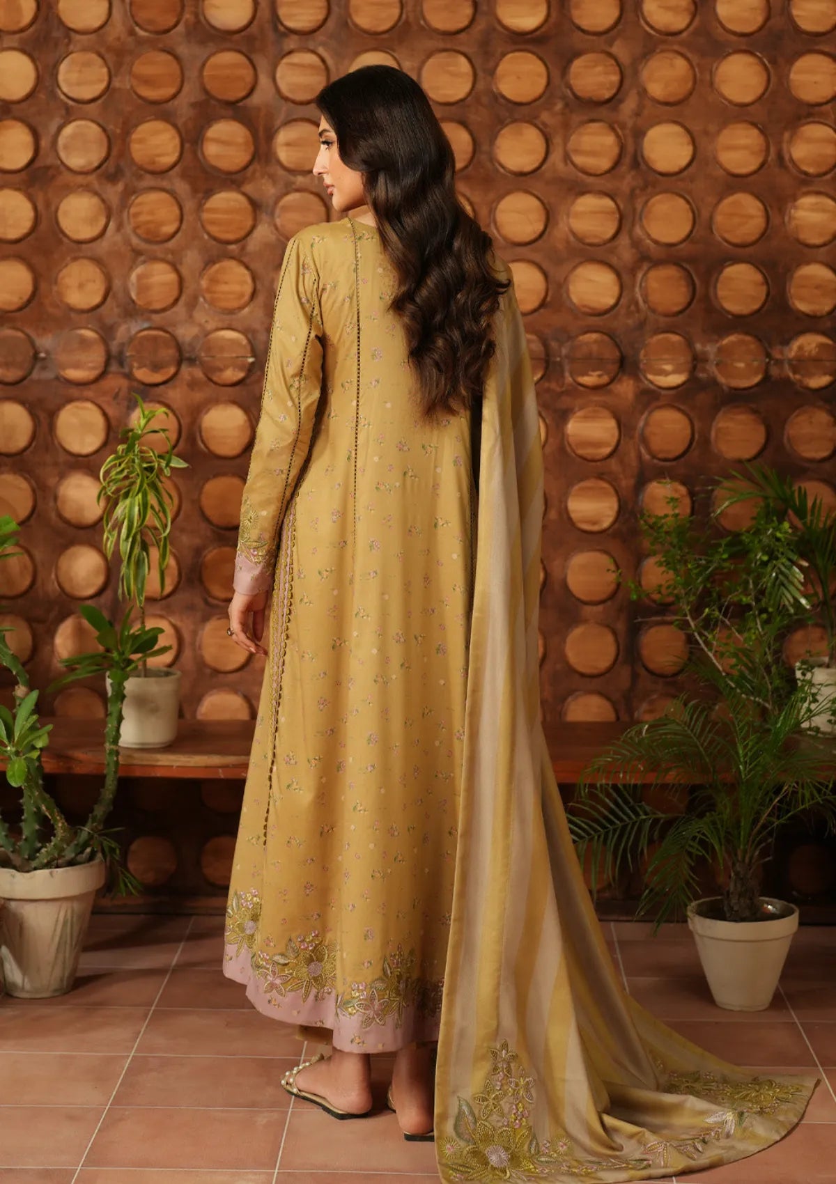 Mustard Ochre - Embroidered Lawn Suit | Ready To Wear