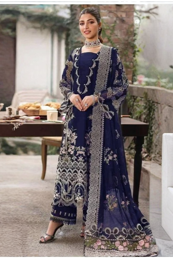 03-Piece Lawn Suit With Embroidery - Ready To Wear