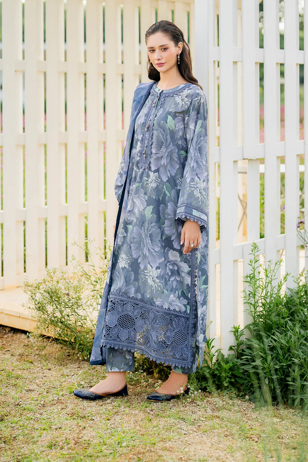 Steel Flora - 3 Piece Lawn Suit | Ready To Wear