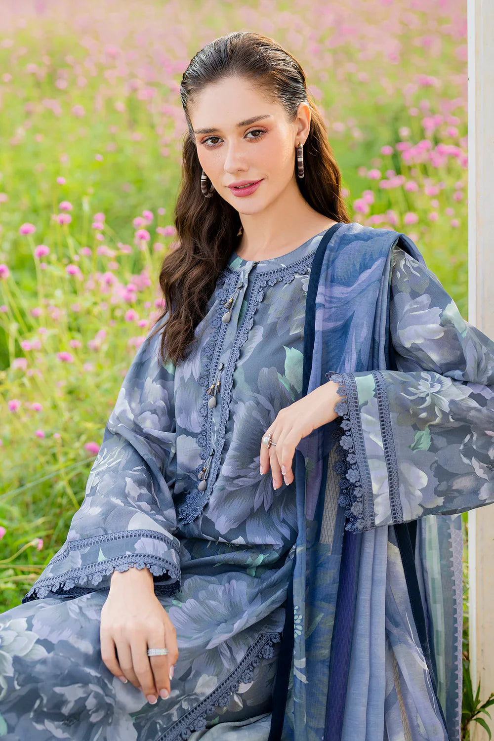 Steel Flora - 3 Piece Lawn Suit | Ready To Wear