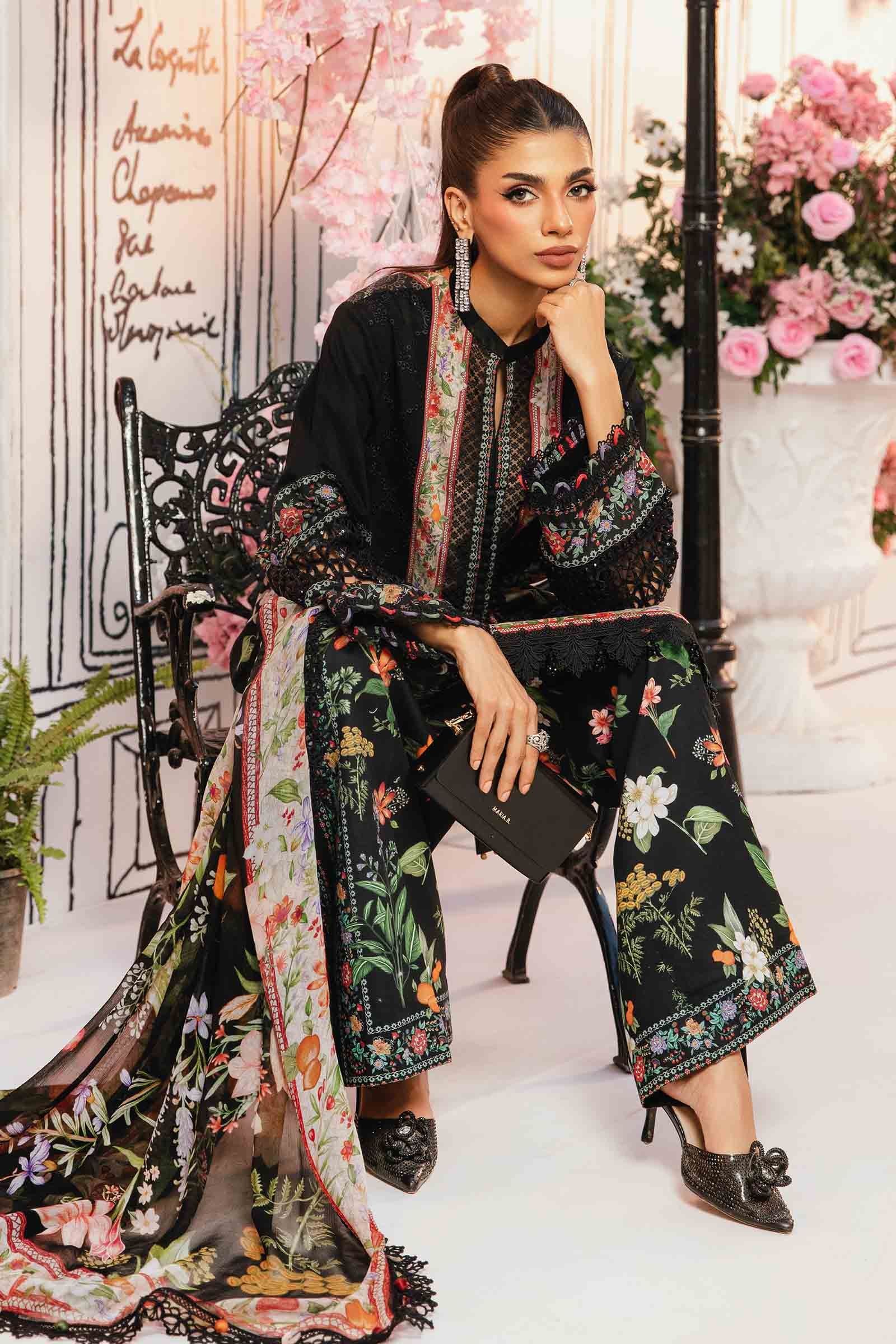 Noir Botanical - 3 Piece Embroidered Lawn Suit | Ready To Wear