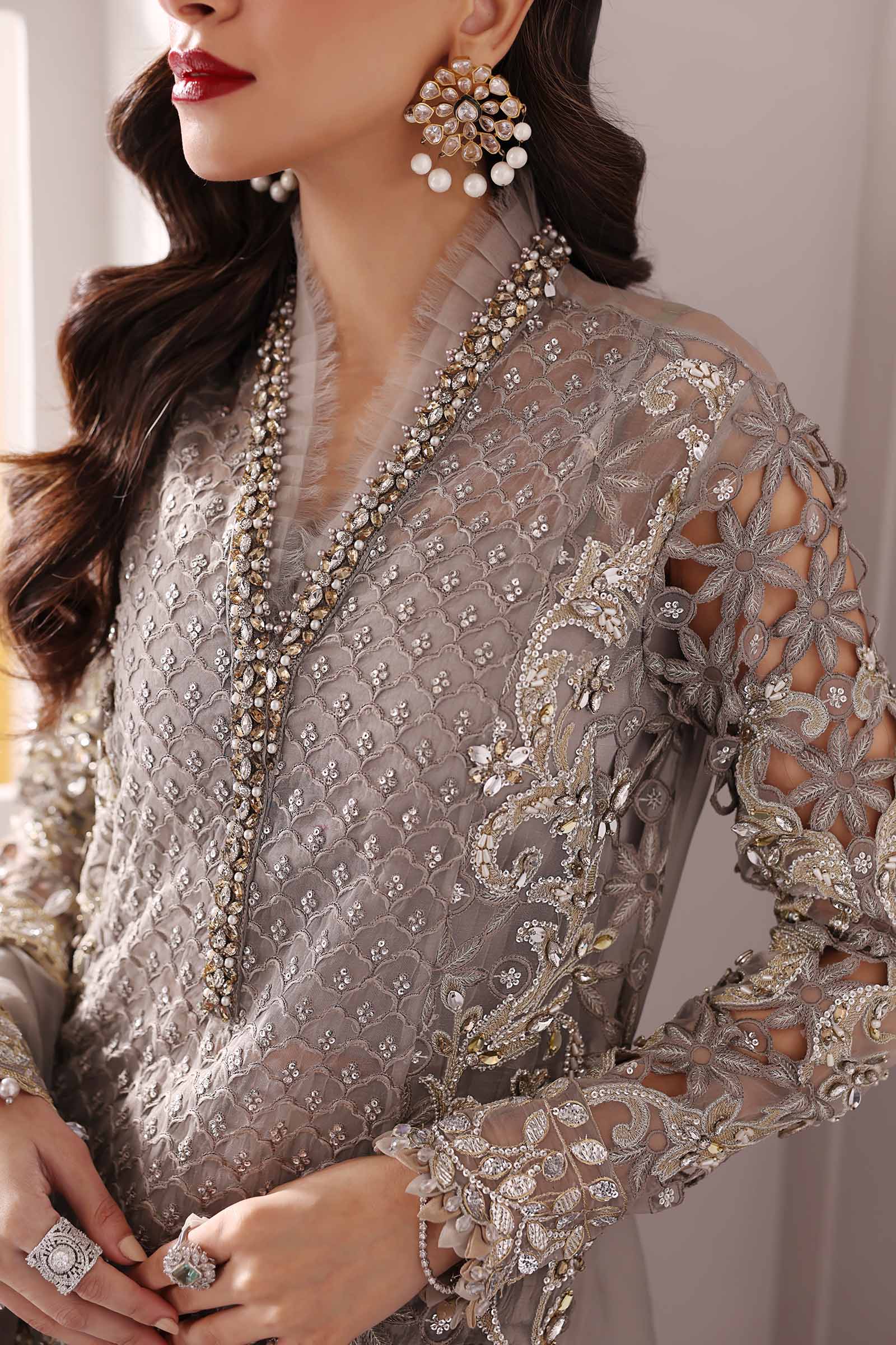 03-Piece Organza Suit With Fully Embroidery - Ready To Wear