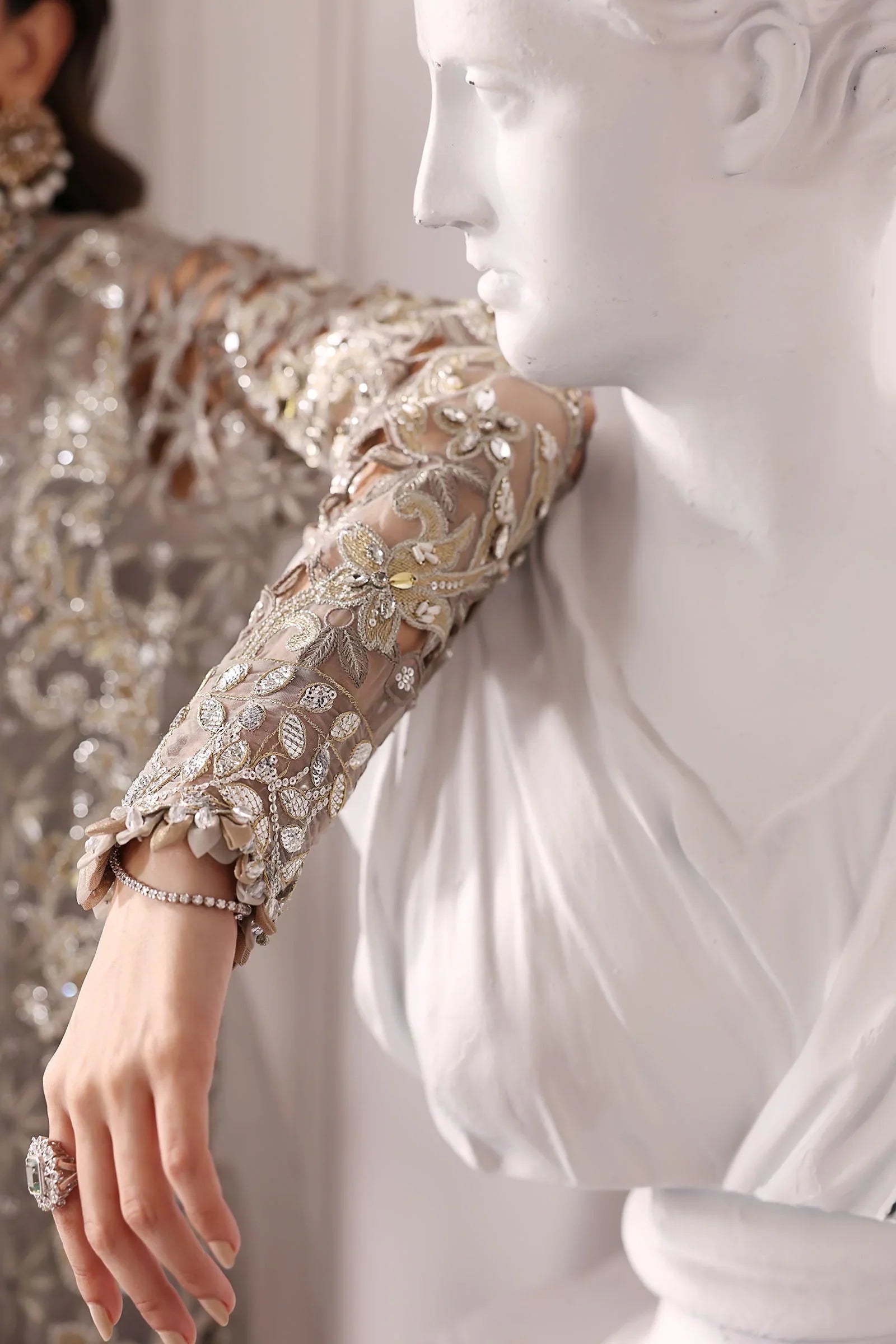 03-Piece Organza Suit With Fully Embroidery - Ready To Wear