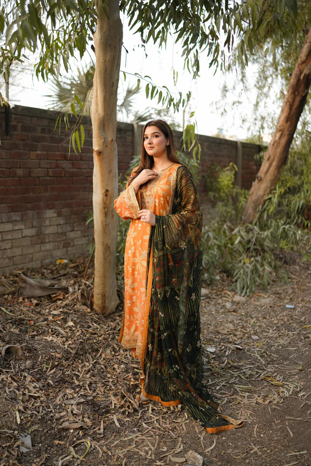 Saffron Olive - 3 Piece Printed Lawn Suit | Ready To Wear