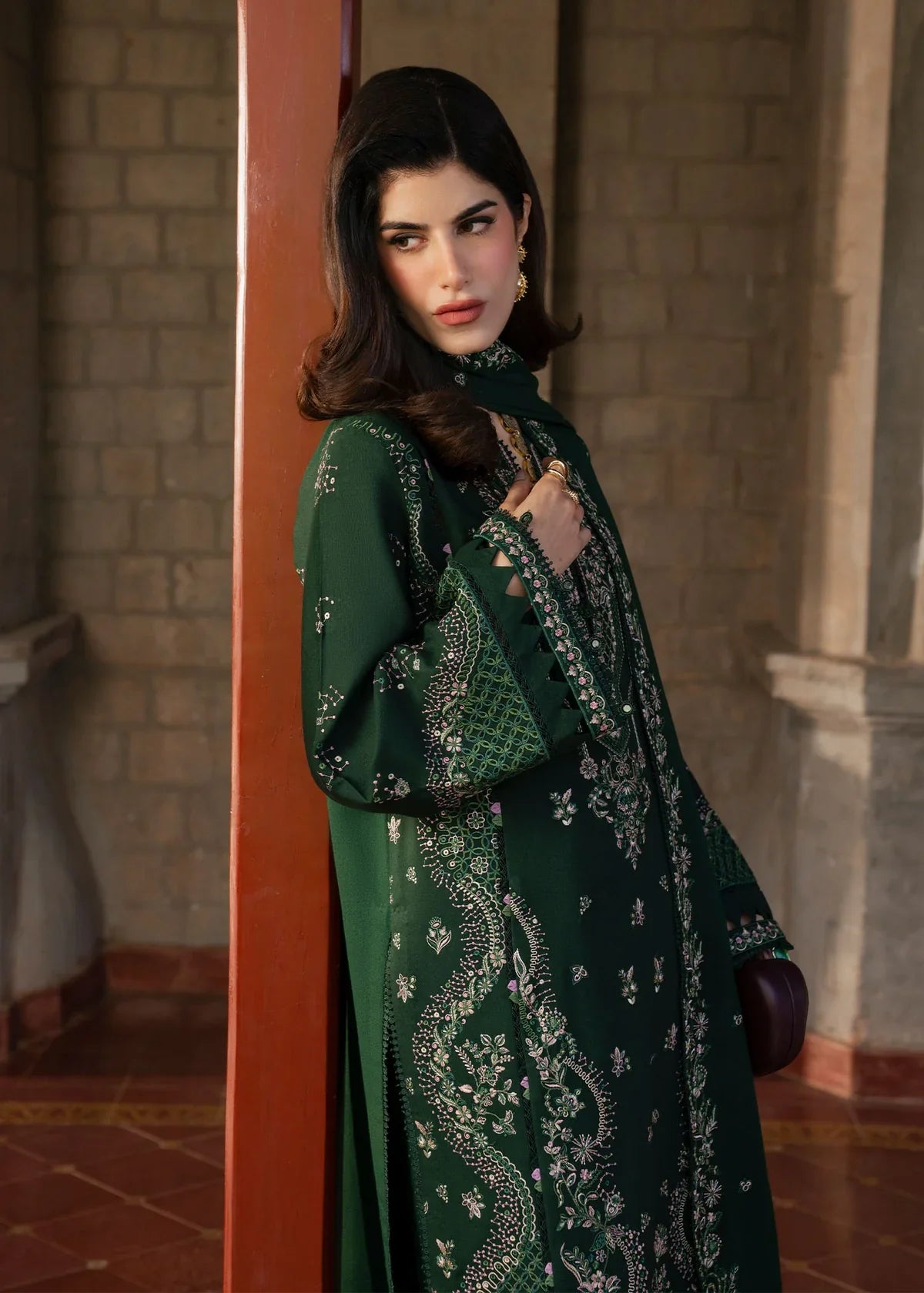 Forest Green - 3 Piece Embroidered Lawn Suit | Ready To Wear