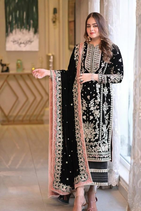 3 Piece Stitched Embroidery Lawn Suit - Ready To Wear
