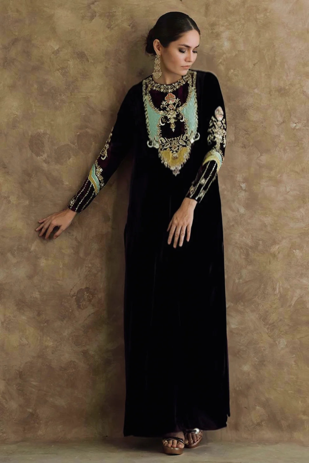 3PC Raw Silk Dress With Organza Duppatta