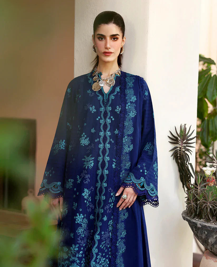 Midnight Aqua - Embroidered Lawn Suit | Ready To Wear