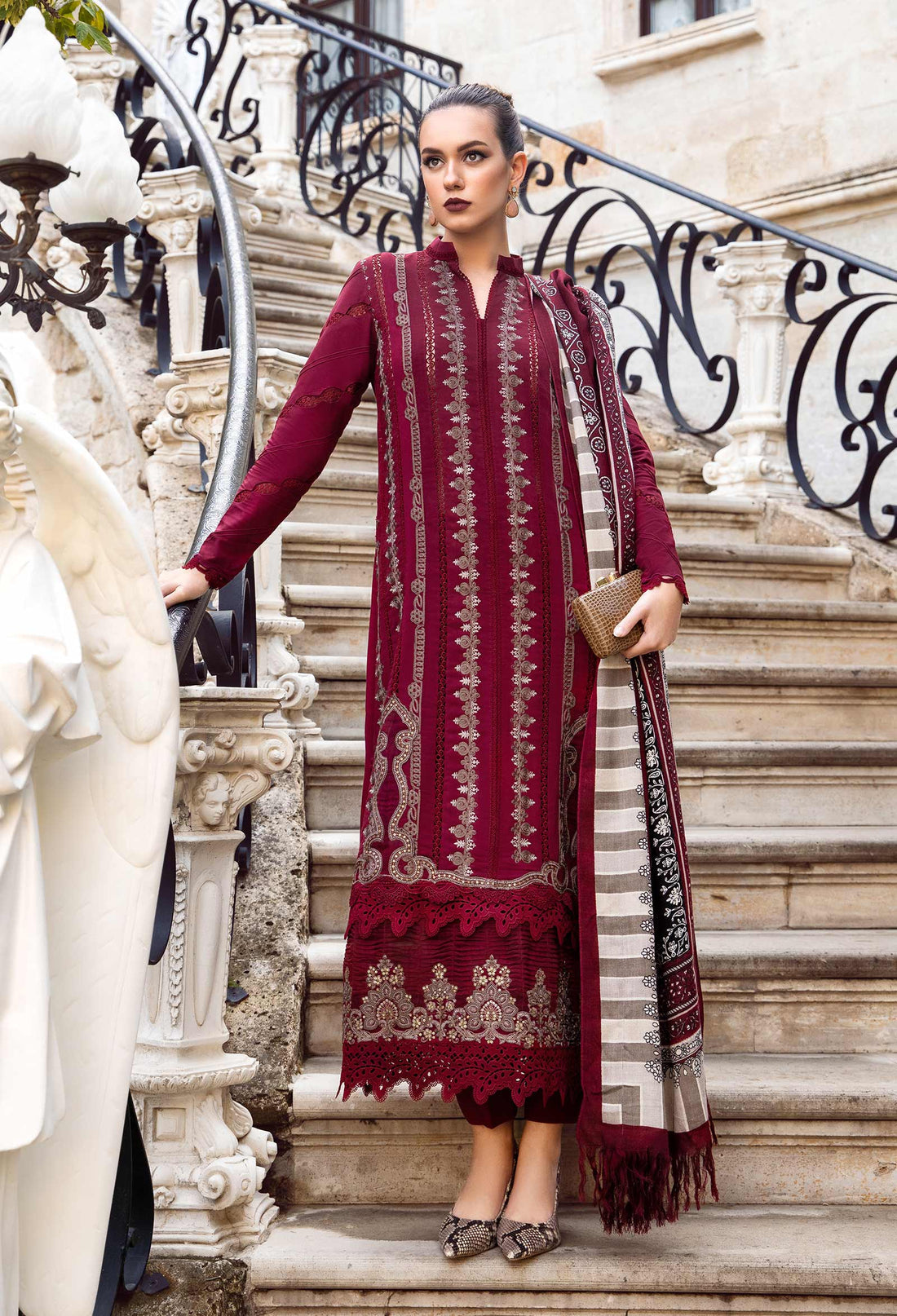 3 Piece Stitched  Chicken Kari Lawn Suit - Ready  to Wear