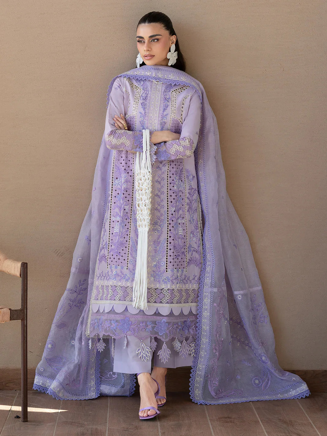 Soft Purple Elegance - 3 Piece Lawn Suit | Ready To Wear