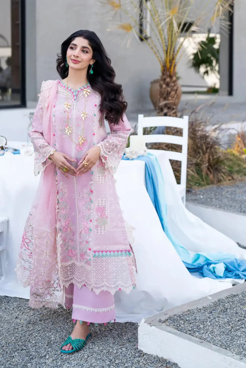 Soft Pink Petals - Embroidered Lawn Suit | Ready To Wear