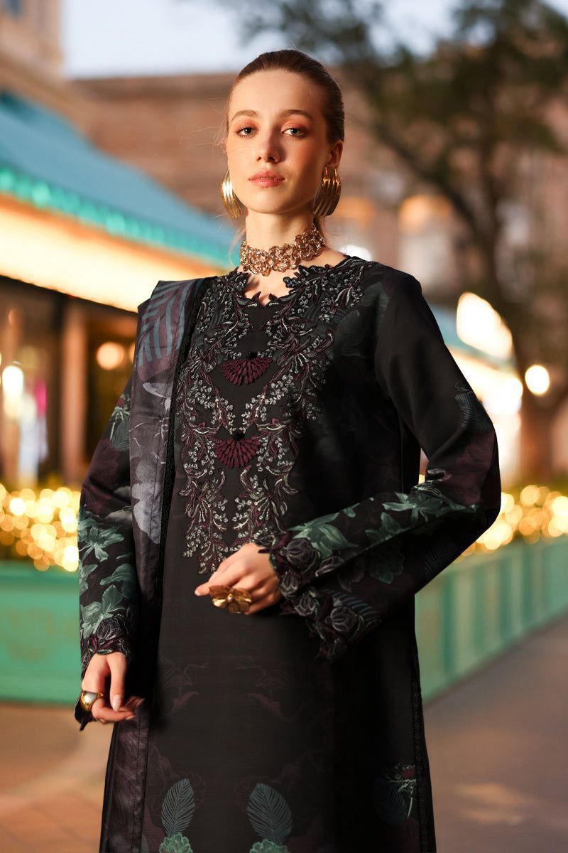 03-Piece Embroidered Lawn Suit With Digital Printed Dupatta