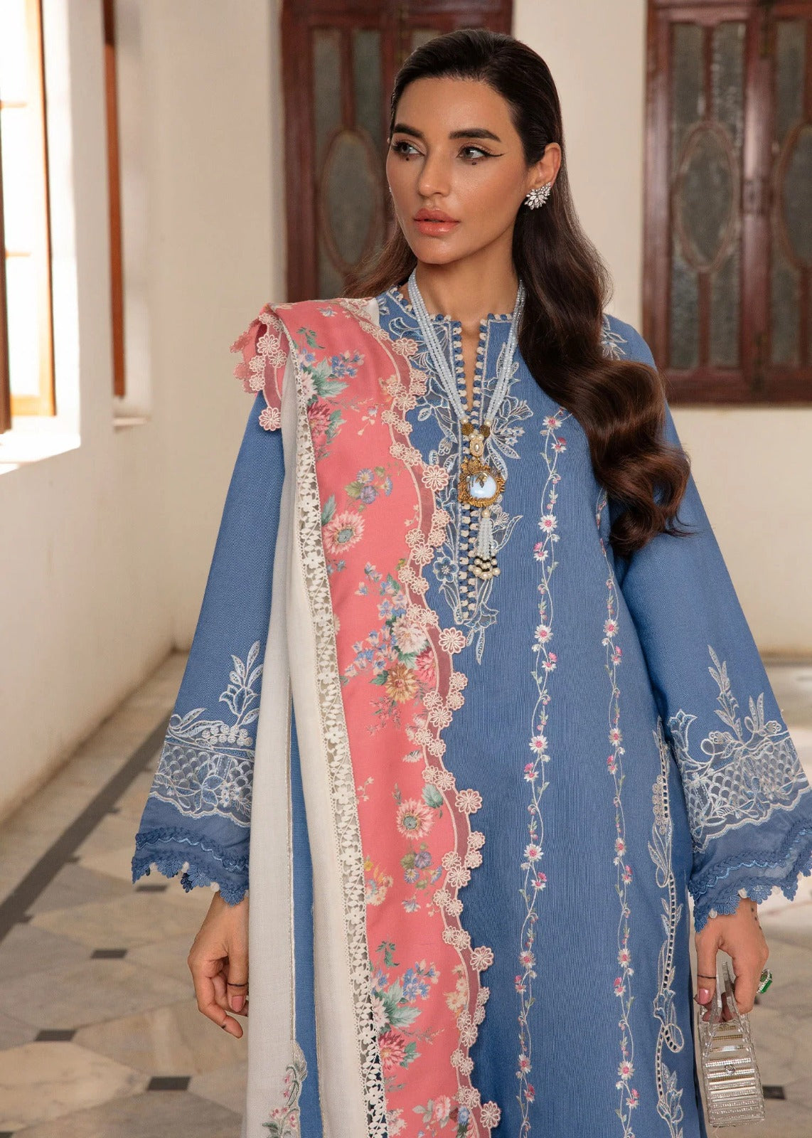03-Piece Lawn Suit With Embroidery - Ready To Wear