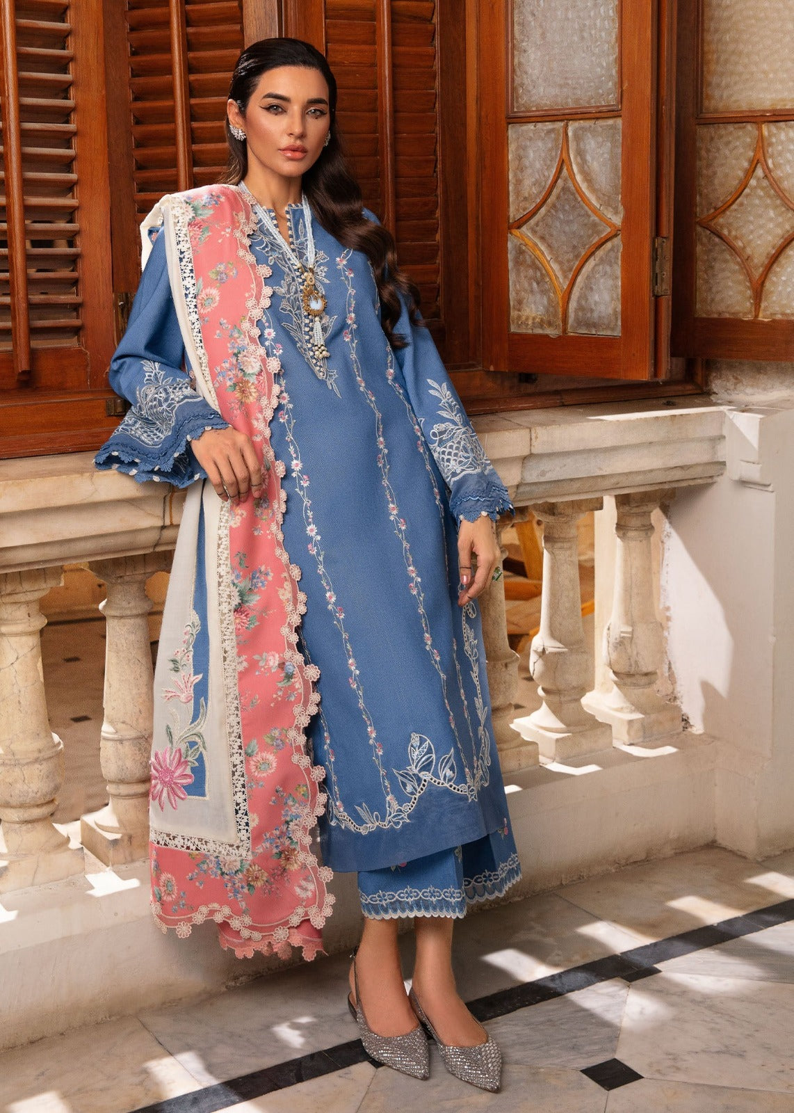 03-Piece Lawn Suit With Embroidery - Ready To Wear
