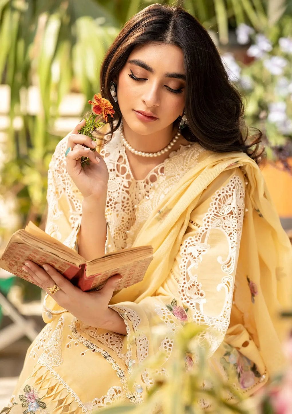 03-Piece Cotton Suit With Embroidery - Ready To Wear