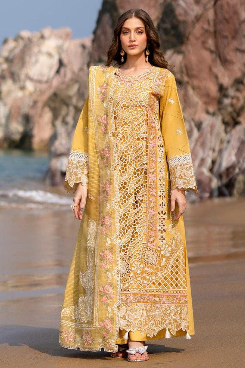03-Piece Lawn Suit With Heavy Embroidery - Ready To Wear