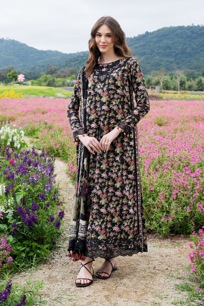 03-Piece Printed Lawn Suit With Embroidery - Ready To Wear