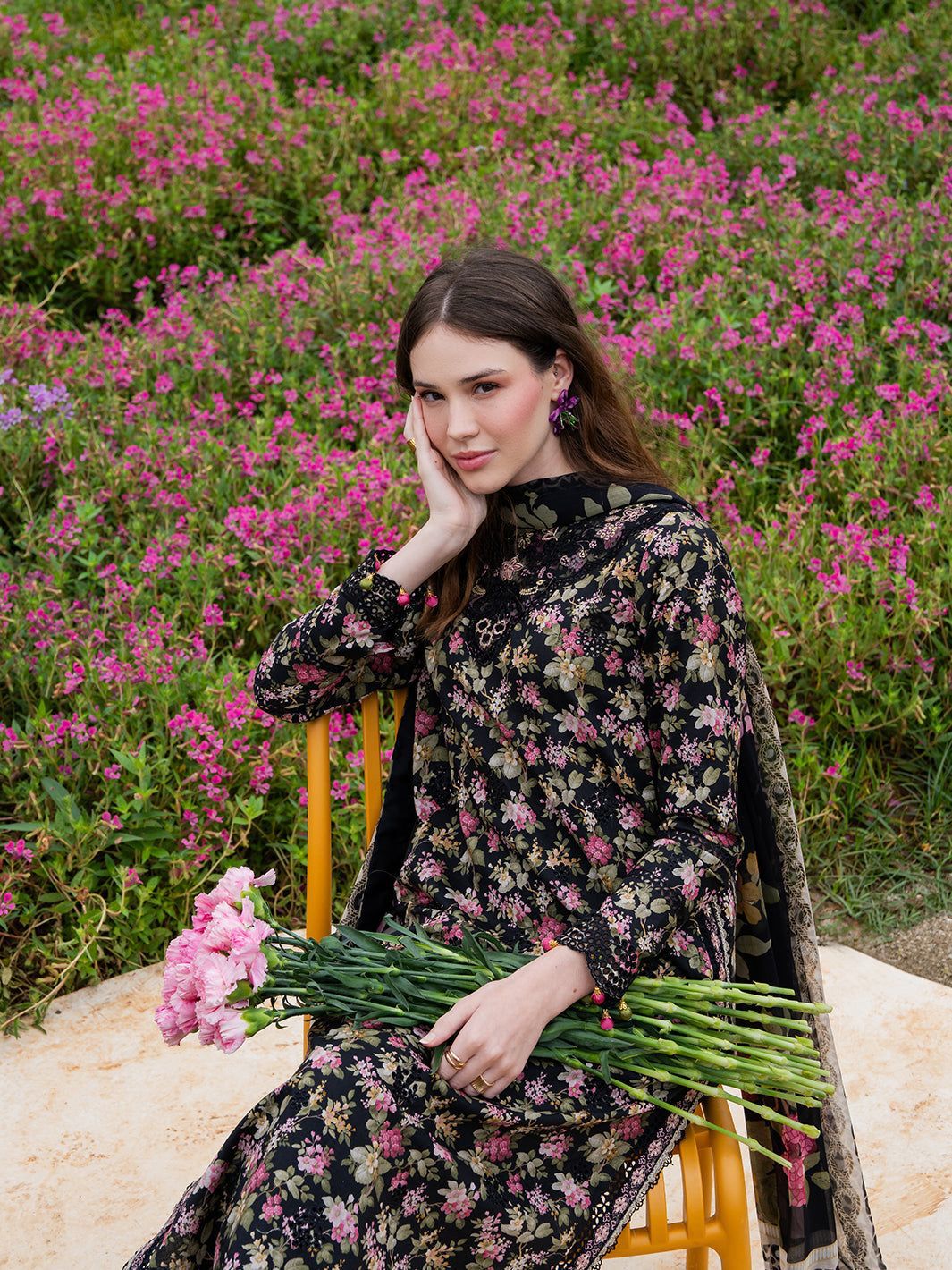03-Piece Printed Lawn Suit With Embroidery - Ready To Wear