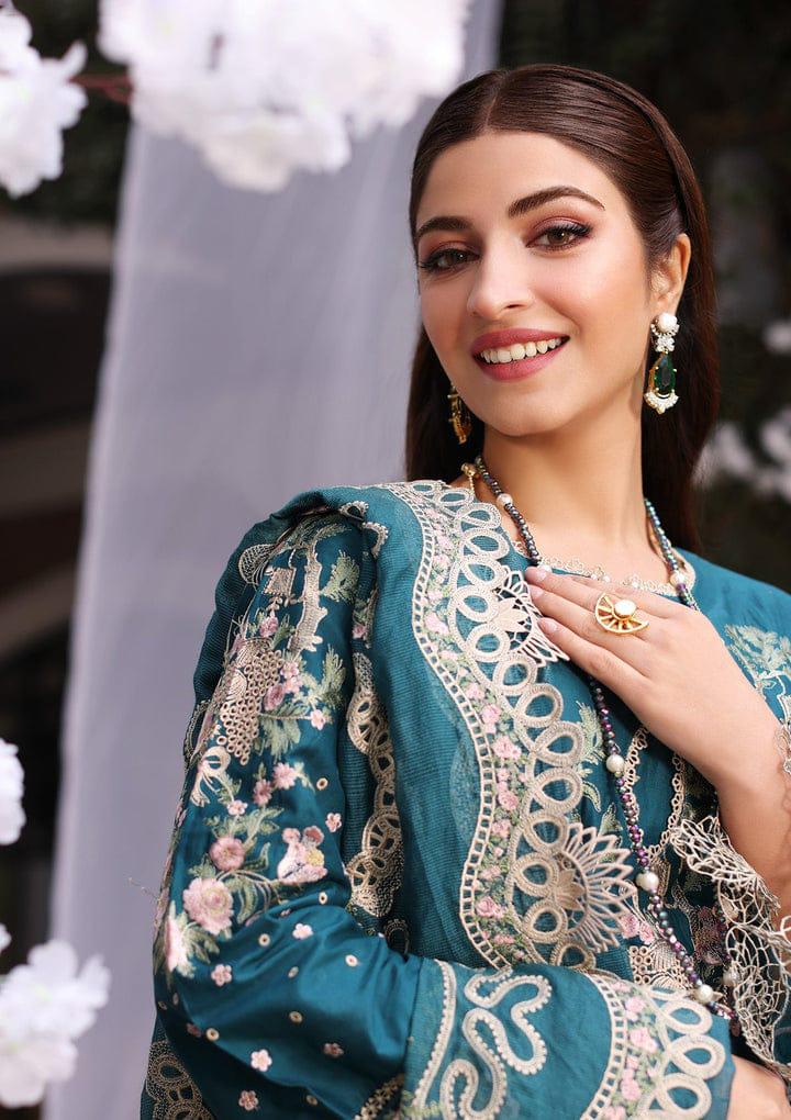 Peacock Teal - Embroidered Lawn Suit | REady To Wear