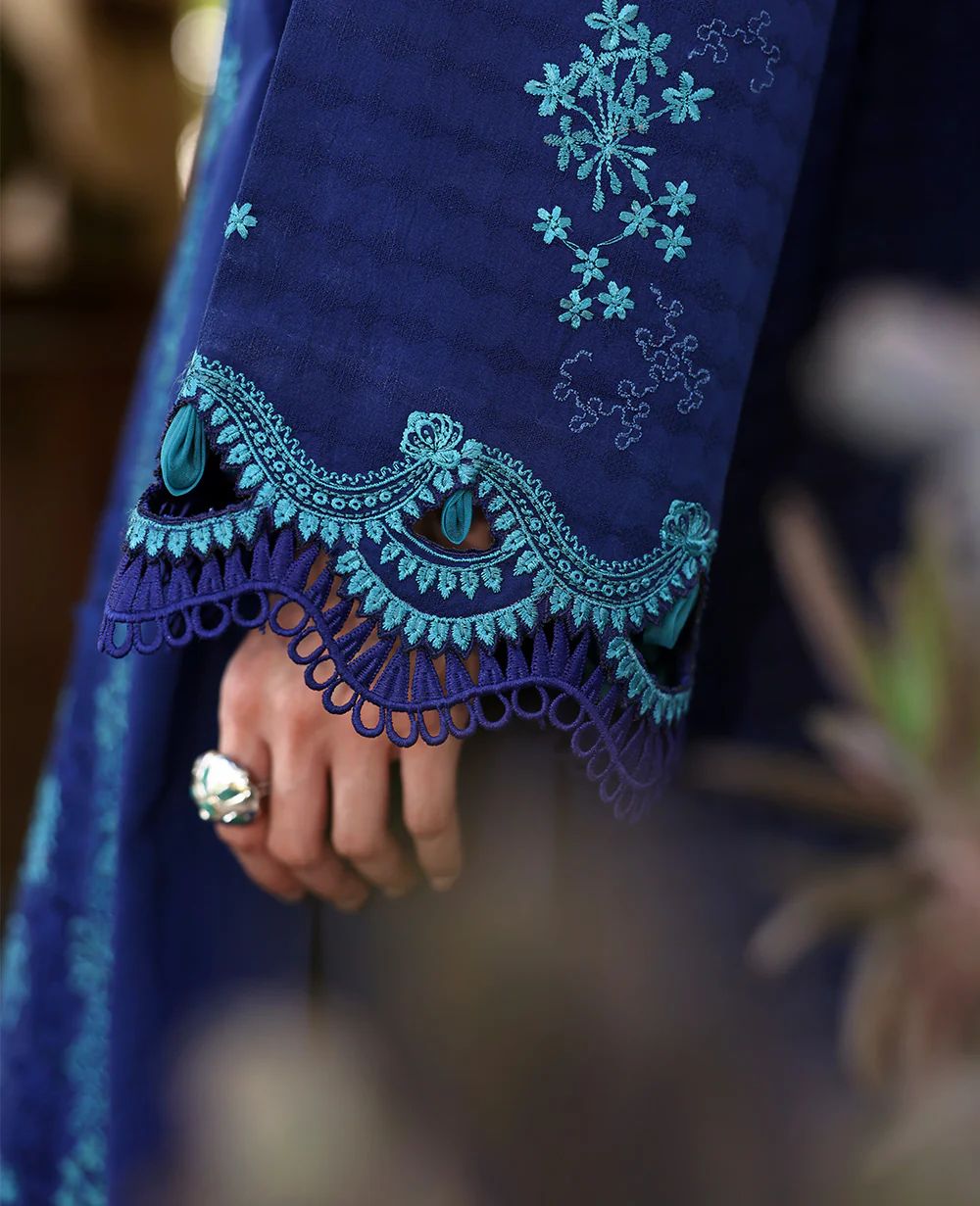 Midnight Aqua - Embroidered Lawn Suit | Ready To Wear