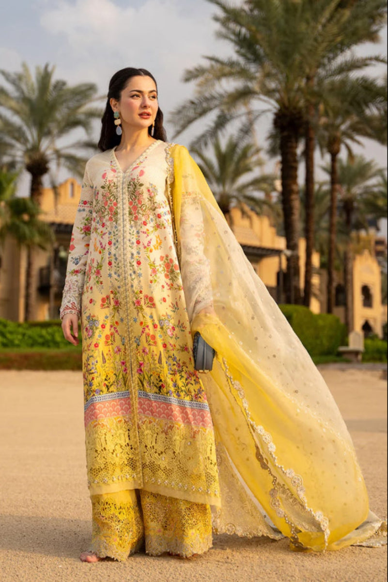 3 Pcs  Embroidered Lawn Suit |Ready To Wear