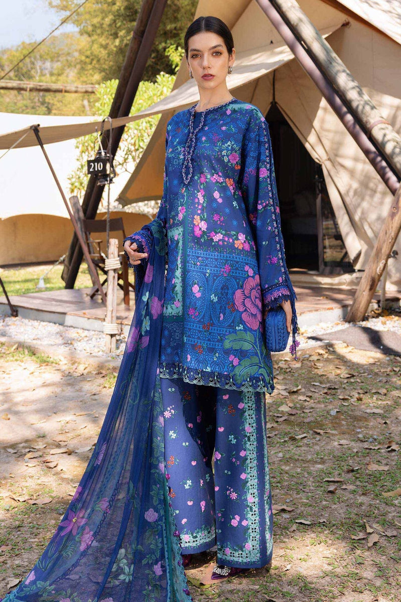 Royal Blue - 3 Piece Printed Lawn Suit | Ready To Wear