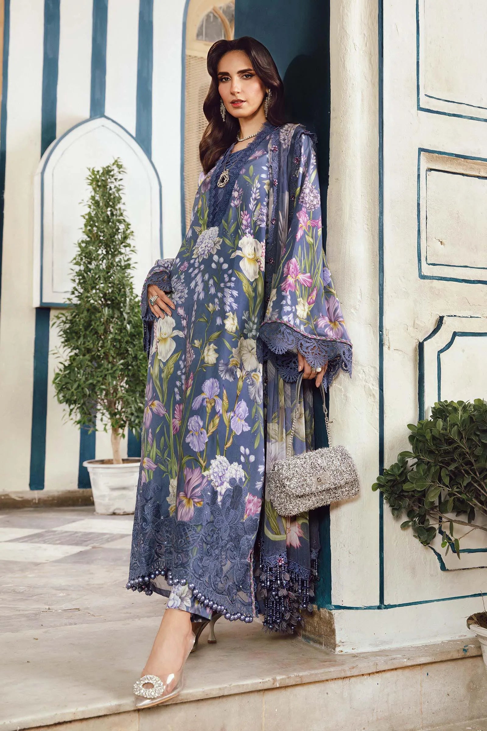 3  Piece Stitched Lawn Suit - Ready  to Wear
