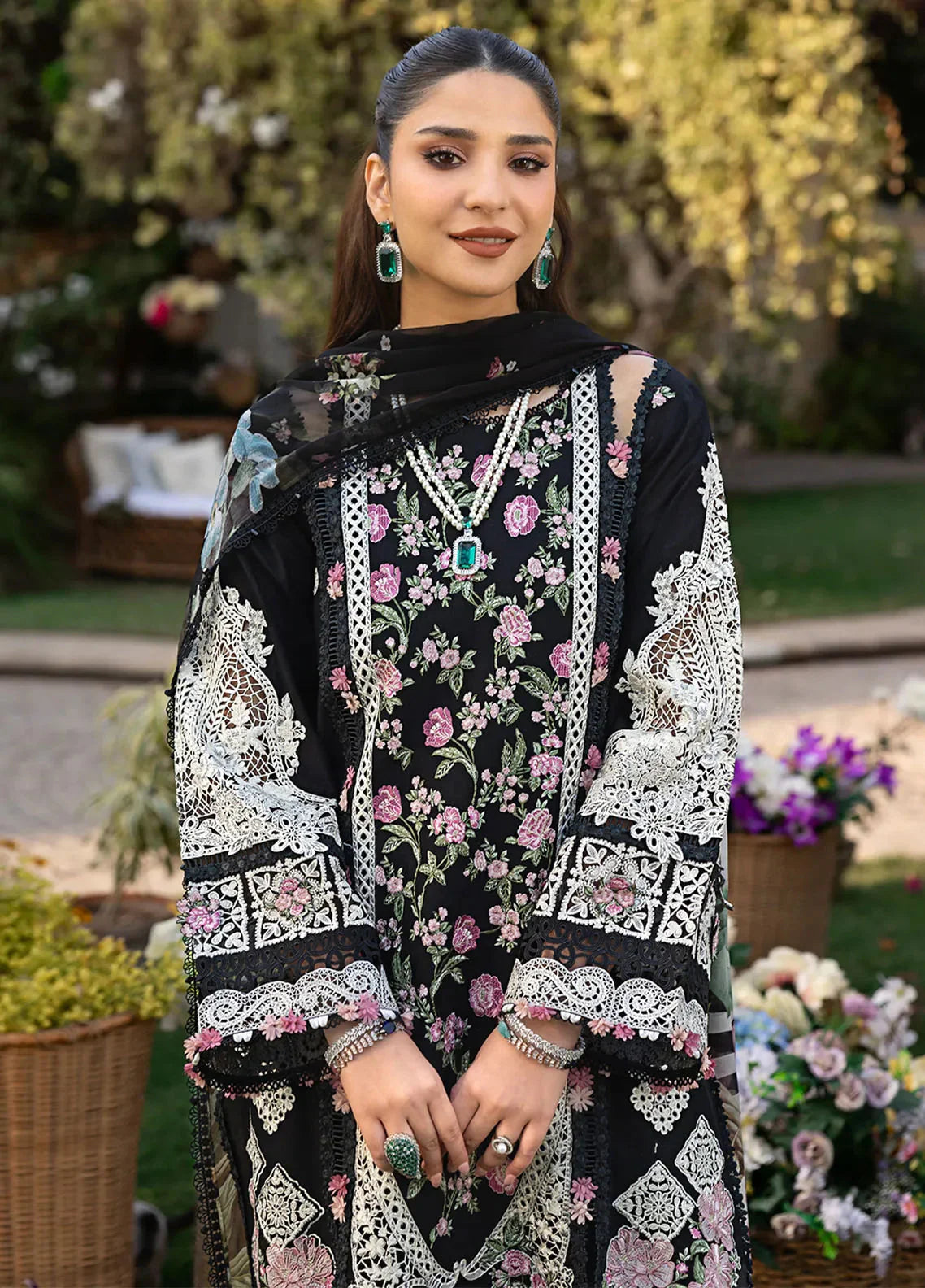 03-Piece Cotton Suit With Chikankari Embroidery - Ready To Wear