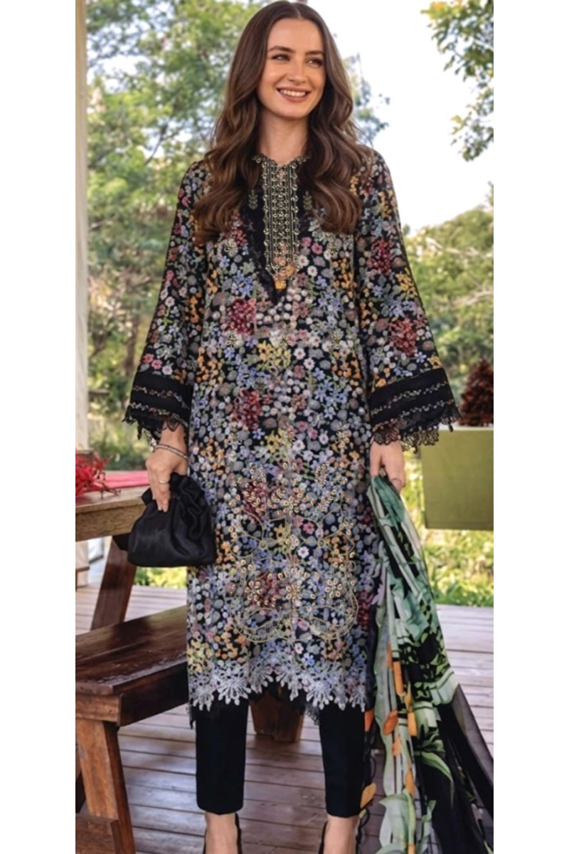 03-Piece Printed Lawn Suit - Ready To Wear