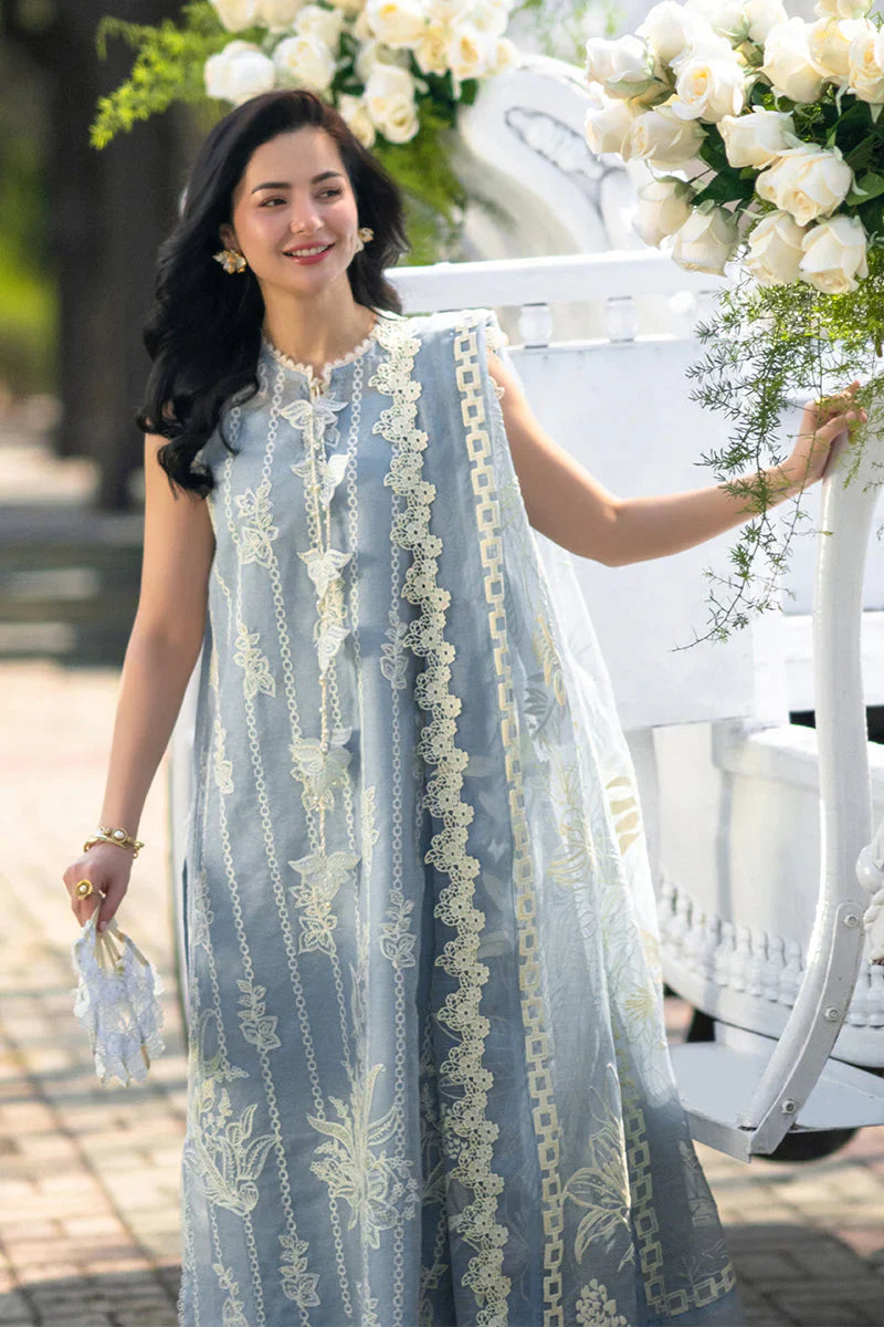 Pastel Blue - Embroidered Lawn Suit | Ready To Wear
